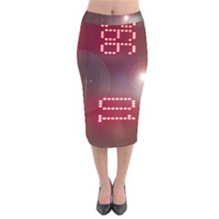 Numbers Game Velvet Midi Pencil Skirt by norastpatrick