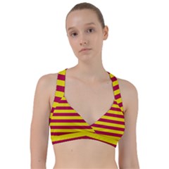 Red & Yellow Stripesi Sweetheart Sports Bra