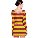 Red & Yellow Stripesi Long Sleeve Velvet Bodycon Dress View2