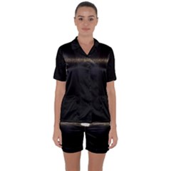  Black Lite!  Satin Short Sleeve Pyjamas Set