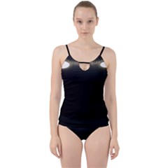  Black Lite!  Cut Out Top Tankini Set