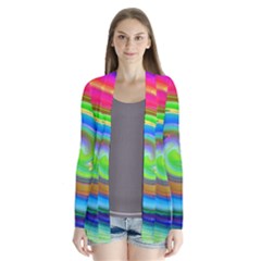 Rainbow Twist Drape Collar Cardigan