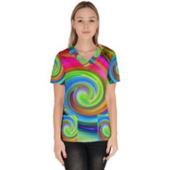 Rainbow Twist Scrub Top