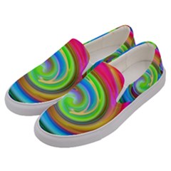 Rainbow Twist Men s Canvas Slip Ons