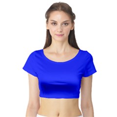 Blue! Blue! Blue! Short Sleeve Crop Top by norastpatrick