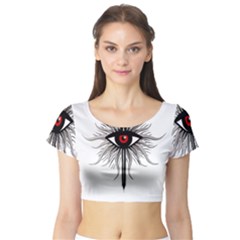 Inquisition Symbol Short Sleeve Crop Top by Valentinaart