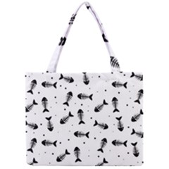 Fish Bones Pattern Mini Tote Bag by Valentinaart