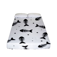 Fish Bones Pattern Fitted Sheet (full/ Double Size) by Valentinaart