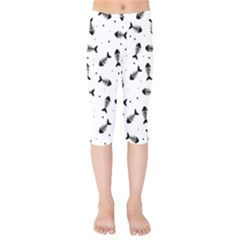 Fish Bones Pattern Kids  Capri Leggings 