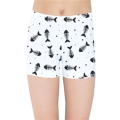 Fish Bones Pattern Kids Sports Shorts