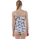 Fish bones pattern Twist Front Tankini Set View2