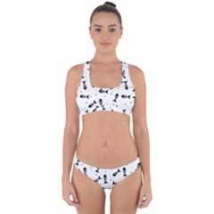 Fish Bones Pattern Cross Back Hipster Bikini Set