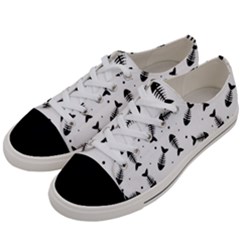 Fish Bones Pattern Women s Low Top Canvas Sneakers by Valentinaart