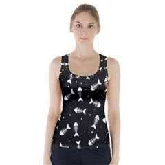 Fish Bones Pattern Racer Back Sports Top by Valentinaart