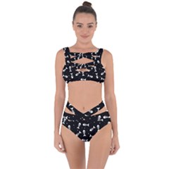 Fish Bones Pattern Bandaged Up Bikini Set 