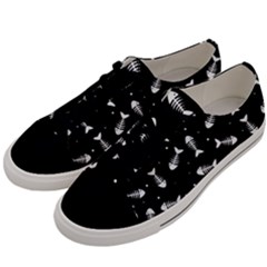 Fish Bones Pattern Men s Low Top Canvas Sneakers by Valentinaart