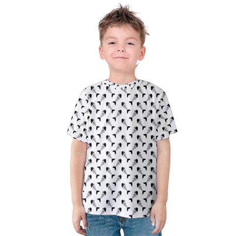 Fish Bones Pattern Kids  Cotton Tee by Valentinaart