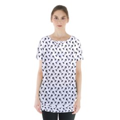 Fish Bones Pattern Skirt Hem Sports Top