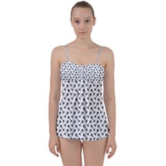 Fish Bones Pattern Babydoll Tankini Set