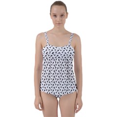 Fish Bones Pattern Twist Front Tankini Set by Valentinaart