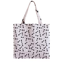 Fish Bones Pattern Zipper Grocery Tote Bag by Valentinaart