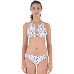 Fish Bones Pattern Perfectly Cut Out Bikini Set