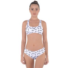 Fish Bones Pattern Criss Cross Bikini Set