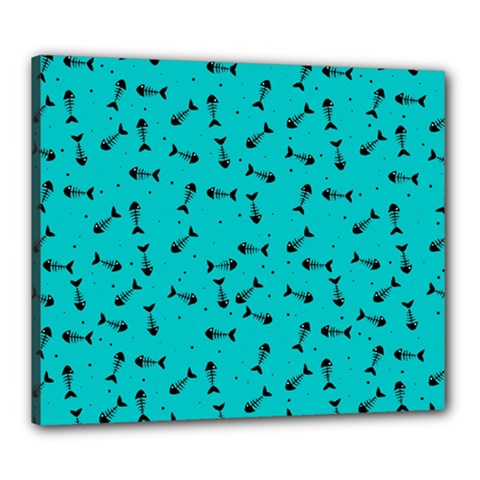 Fish Bones Pattern Canvas 24  X 20  by ValentinaDesign