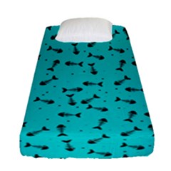 Fish Bones Pattern Fitted Sheet (single Size) by ValentinaDesign