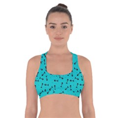 Fish Bones Pattern Cross Back Sports Bra