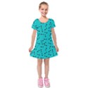 Fish bones pattern Kids  Short Sleeve Velvet Dress View1