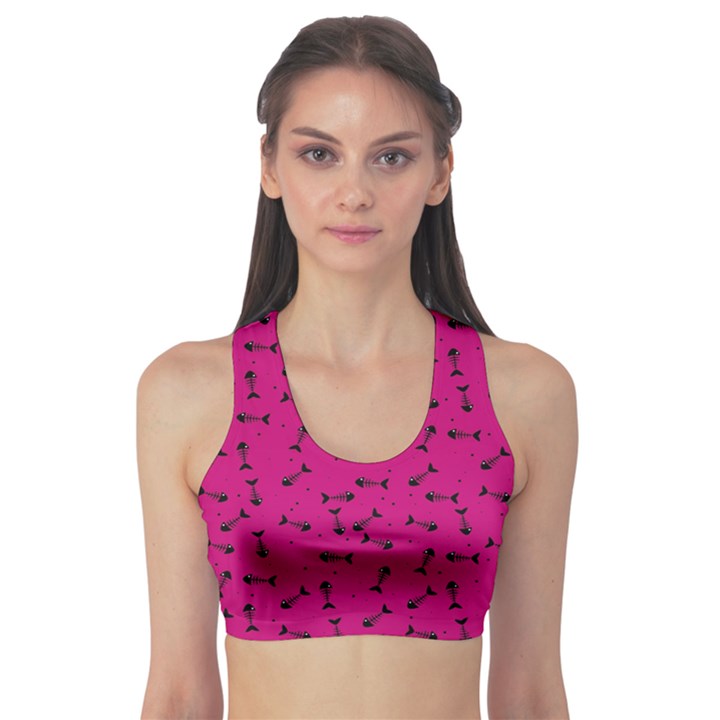 Fish bones pattern Sports Bra