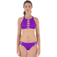 Fish Bones Pattern Perfectly Cut Out Bikini Set