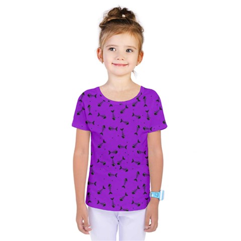 Fish Bones Pattern Kids  One Piece Tee by ValentinaDesign