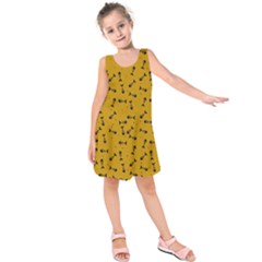 Fish Bones Pattern Kids  Sleeveless Dress by ValentinaDesign