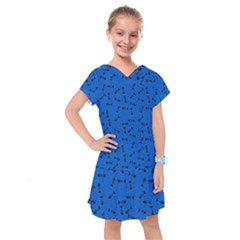 Fish Bones Pattern Kids  Drop Waist Dress