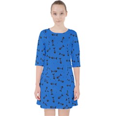 Fish Bones Pattern Pocket Dress