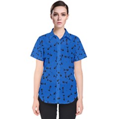 Fish Bones Pattern Women s Short Sleeve Shirt