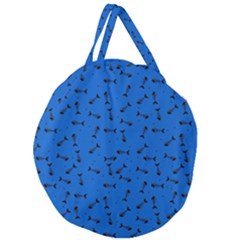 Fish Bones Pattern Giant Round Zipper Tote