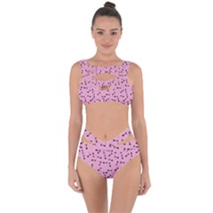 Fish Bones Pattern Bandaged Up Bikini Set 