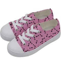 Fish Bones Pattern Kids  Low Top Canvas Sneakers