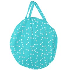 Fish Bones Pattern Giant Round Zipper Tote