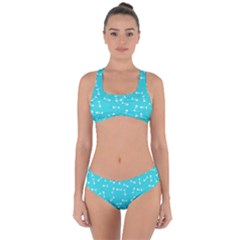 Fish Bones Pattern Criss Cross Bikini Set