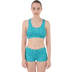 Fish Bones Pattern Work It Out Sports Bra Set