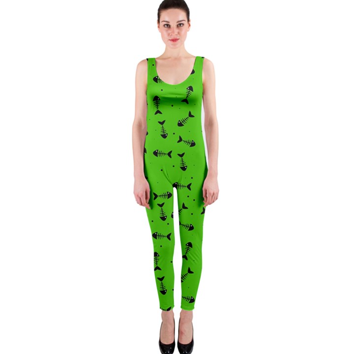 Fish bones pattern OnePiece Catsuit