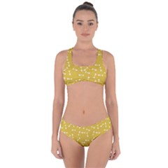 Fish Bones Pattern Criss Cross Bikini Set