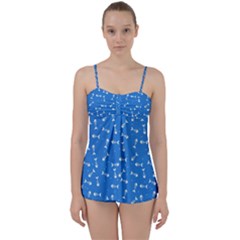 Fish bones pattern Babydoll Tankini Set