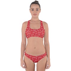 Fish Bones Pattern Cross Back Hipster Bikini Set