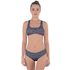 Fish Bones Pattern Criss Cross Bikini Set