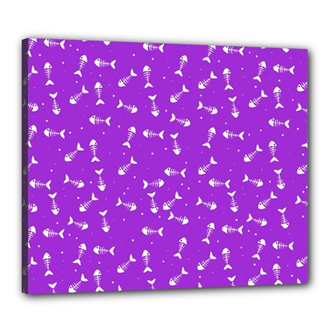 Fish Bones Pattern Canvas 24  X 20  by ValentinaDesign